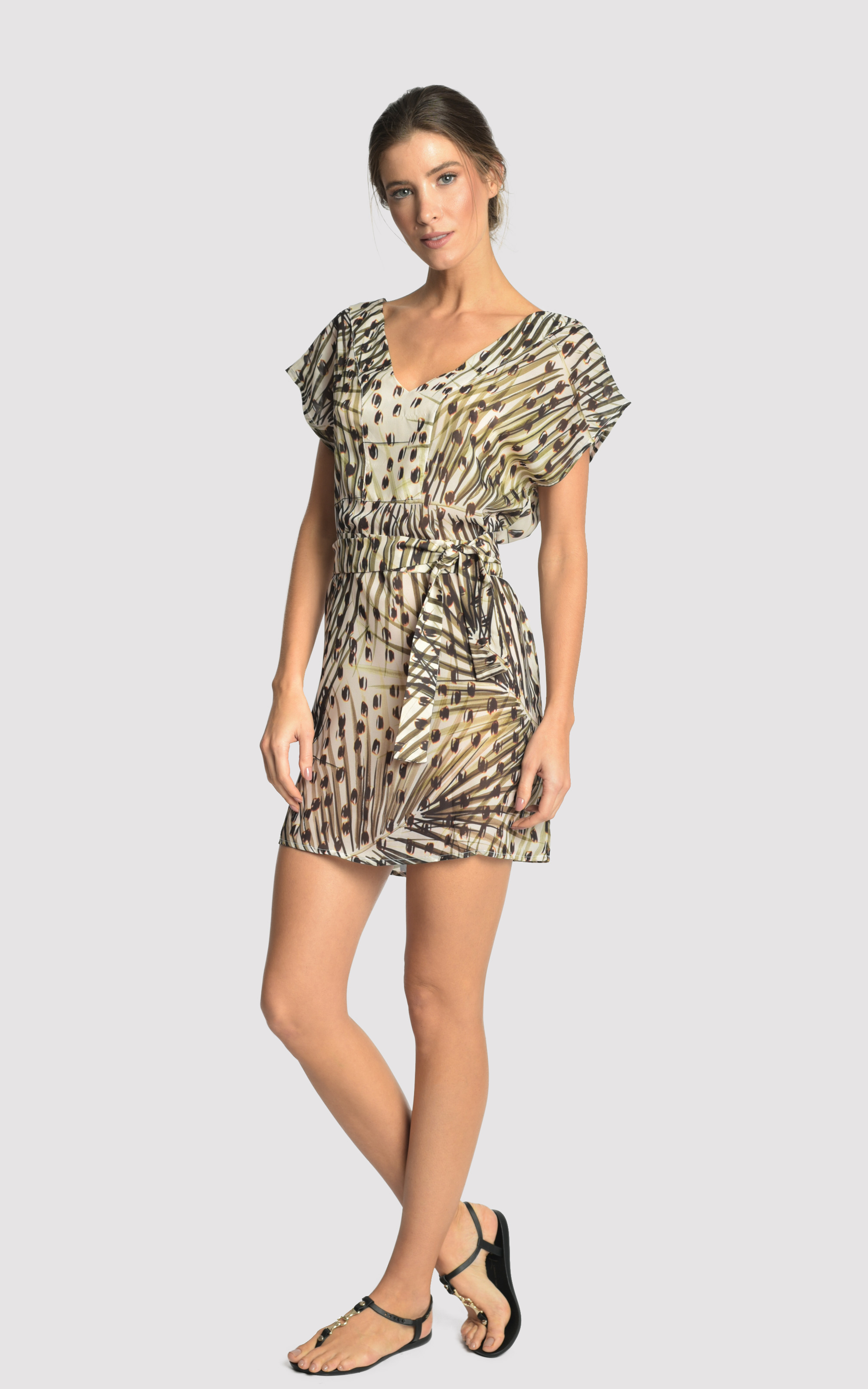 cheetah print mesh dress